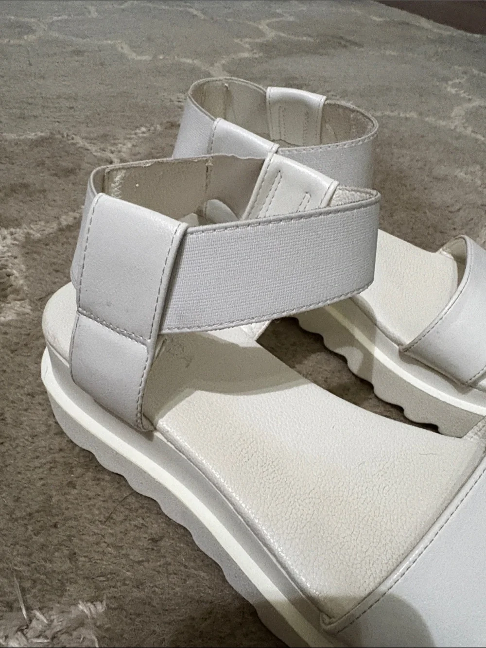 Top Moda KASH white strap platform wedge sandal Size 6.5